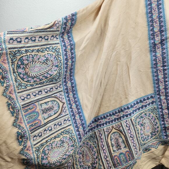 Etro Wool-Blend Cape Shawl Cream Open Front One Size - Picture 3 of 10